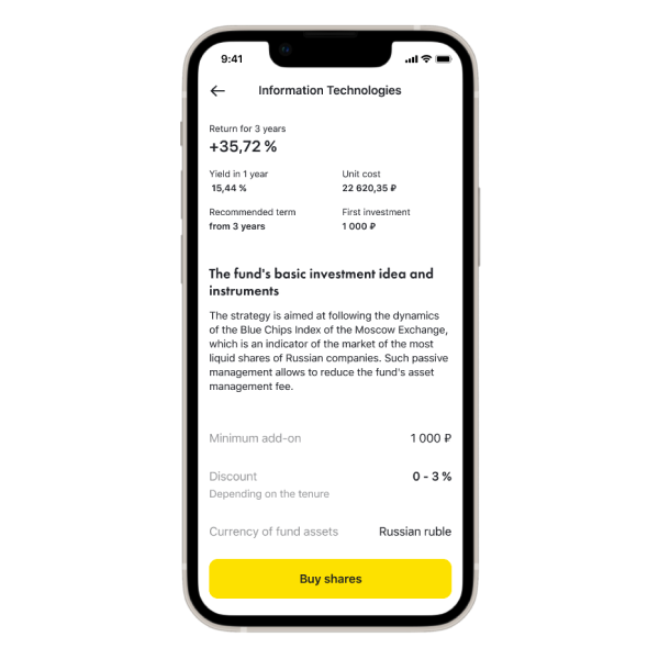 Fund page before redesign